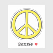 黄色の平和のシンボル シール (シート)