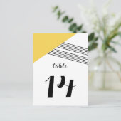 黄色の幾何学的ストライプな表はがき ポストカード (スタンド正面)