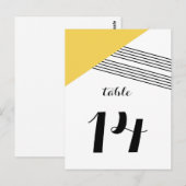 黄色の幾何学的ストライプな表はがき ポストカード (正面/裏面)