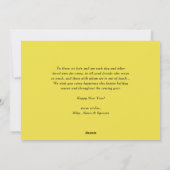 黄色の幾何学的タイポグラフィ2025年新年 シーズンカード (裏面)