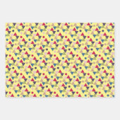 黄色の幾何学的パターンのラッピング紙 ラッピングペーパーシート (正面2)