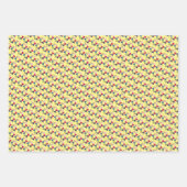 黄色の幾何学的パターンのラッピング紙 ラッピングペーパーシート (正面)