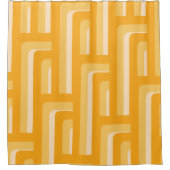 黄色の幾何学的パターン シャワーカーテン (正面)