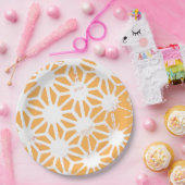 黄色の幾何学的パターン ペーパープレート (パーティー)