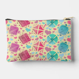 黄色の幾何形状 アクセサリーポーチ