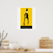 黄色の座りブル ポスター (キッチン)