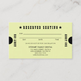 黄色の座席歯科用アポイントメント 予約カード