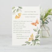 黄色の庭の葉の蝶 年間ピクニック 招待状 (スタンド正面)