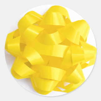 黄色の弓ステッカー ラウンドシール