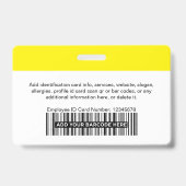 黄色の従業員モダンの写真IDセキュリティ バッジ (裏面)
