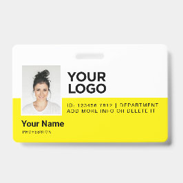 黄色の従業員モダンの写真IDセキュリティ バッジ