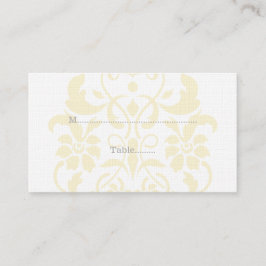 黄色の微妙なダマスクウェディング座席表 プレイスカード