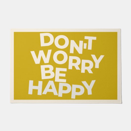 黄色の心配がない幸せになる ドアマット (正面)