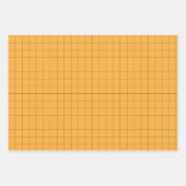 黄色の応援ハート、ポンポン、メガフォンパターン ラッピングペーパーシート (正面2)