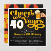 黄色の応援マイルストーン誕生日パーティーの招待 (正面/裏面)