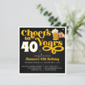 黄色の応援マイルストーン誕生日パーティーの招待 (スタンド正面)