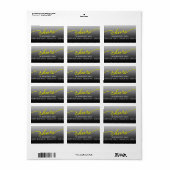 黄色の応援書道スクリプトホリデーアドレス ラベル (フルシート)