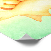 黄色の恐竜の少年の名前子供部屋水色のポスト ポスター (角)