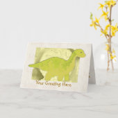 黄色の恐竜グリーティングカード カード (黄色い花)