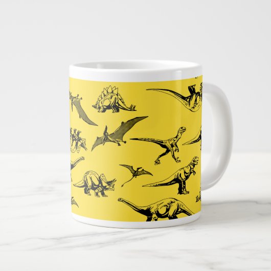 黄色の恐竜ジャンボコーヒーマグ ジャンボコーヒーマグカップ (正面右)