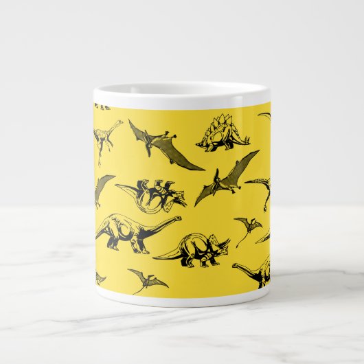 黄色の恐竜ジャンボコーヒーマグ ジャンボコーヒーマグカップ (正面)