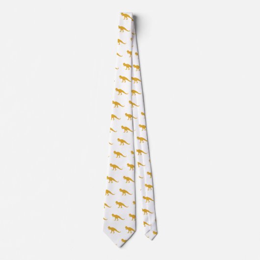 黄色の恐竜パターン ネクタイ (正面)