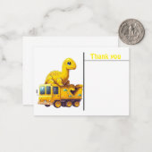 黄色の恐竜 子供用メモカード ノートカード (正面/裏面インサイチュ)