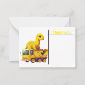 黄色の恐竜 子供用メモカード ノートカード (正面)