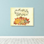 黄色の感謝祭カボチャとスカッシュ キャンバスプリント (インサイチュ (ウッドフロア))