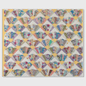 黄色の扇キルト  ラッピングペーパー (フラット)