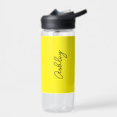 黄色の手書き文字 エレガント ウォーターボトル (左面)