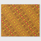 黄色の抽象芸術アートはサリの布の部族のように見える ラッピングペーパー (フラット)