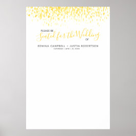 黄色の抽象芸術アート空白のテンプレートの座席表 ポスター