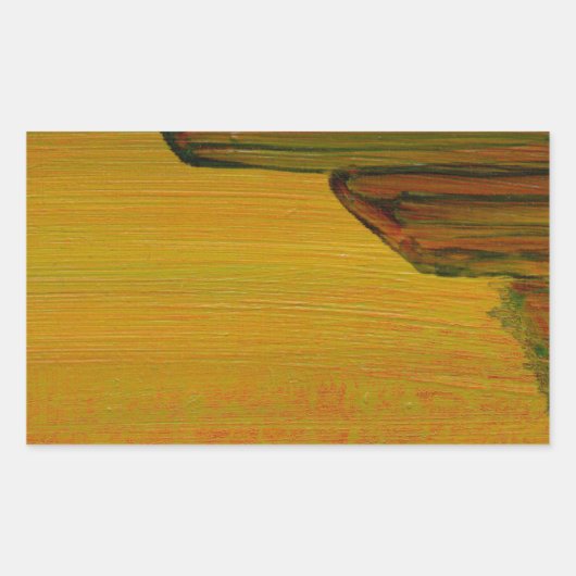 黄色の抽象芸術シール 長方形シール (正面)