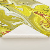 黄色の抽象芸術パターン シェルパブランケット (3/4)