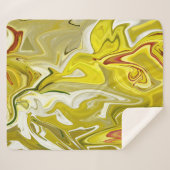 黄色の抽象芸術パターン シェルパブランケット (正面(横))