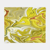 黄色の抽象芸術パターン フリースブランケット (正面(横))
