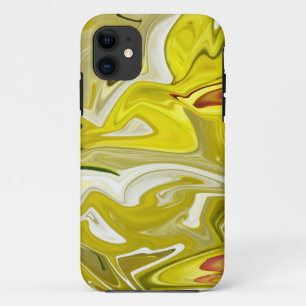 黄色の抽象芸術パターン iPhone 11 ケース