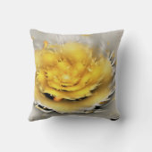 黄色の抽象芸術フラワーフラクタル クッション (裏面)