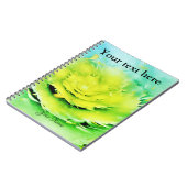 黄色の抽象芸術フラワーフラクタル ノートブック (左側)