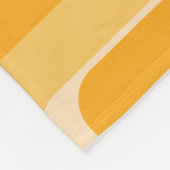 黄色の抽象芸術レトロ幾何学的 フリースブランケット (角)