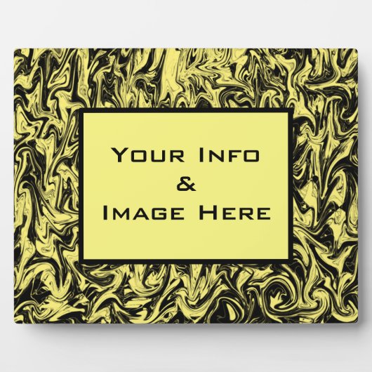 黄色の抽象芸術旋回フレーム フォトプラーク (正面)