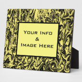 黄色の抽象芸術旋回フレーム フォトプラーク (側面)