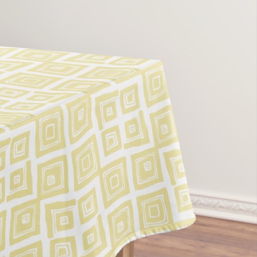 黄色の抽象芸術正方形パターン テーブルクロス (インサイチュ)