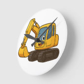 黄色の掘りデザイン付き白い丸い壁時計 ラウンド壁時計 (傾斜)