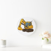 黄色の掘りデザイン付き白い丸い壁時計 ラウンド壁時計 (ホーム)