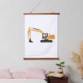 黄色の掘削機建設キッズルームのデコル 吊り下げ型タペストリー (寝室)