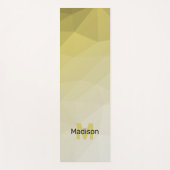 黄色の接線図形メッシュパターグラデーションンのモノグラム ヨガマット (正面)