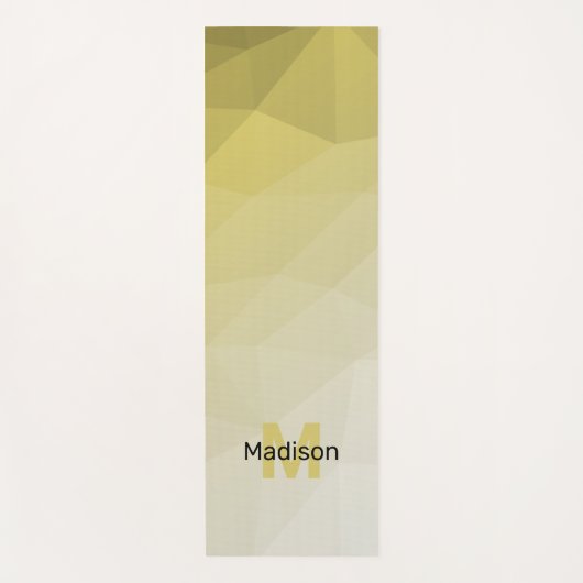 黄色の接線図形メッシュパターグラデーションンのモノグラム ヨガマット (正面)