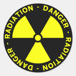 黄色の放射線シンボルのシール ラウンドシール